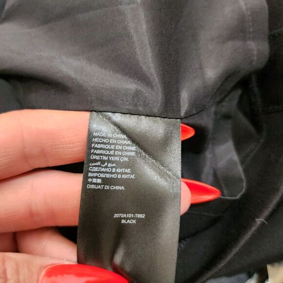 Bebe Skirt Black Pencil Size 4 Satin Tuxedo Stripe Stretch Knee Length - Picture 7 of 9